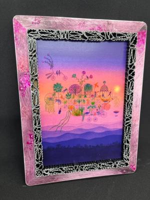 Tableau monde imaginaire volant